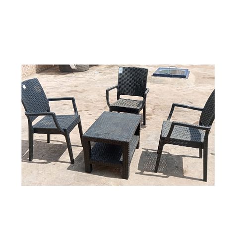 Generic Outdoor Rattan Table And 3 Chairs Set Jumia Nigeria