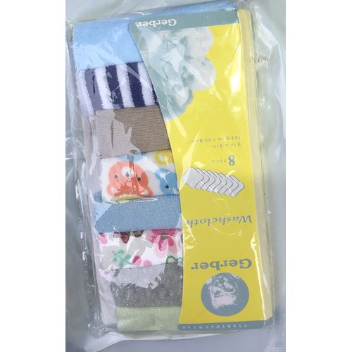 Gerber 6 Count Washcloth, White