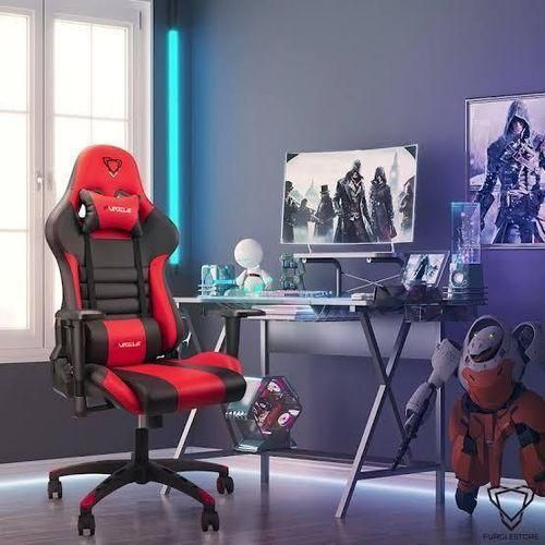 Generic FURGLE Computer Racing Gaming Ergonomic Chair + Footrest- Black/Red