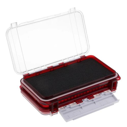 Generic Plastic Two-sided Fly Box Multiple Compartments & Foam Fly Fishing  Lure Box Red