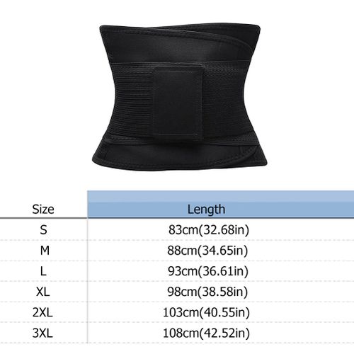 Waist Snatcher Belt SIZE CHART