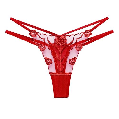 Fashion (style1-7)Sexy Lace Floral Thong Ladies Panties