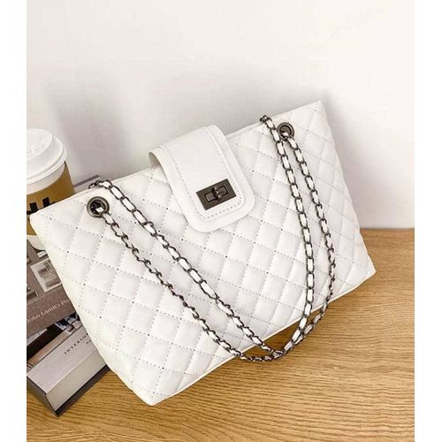 product_image_name-Fashion-Classic White Leather Ladies Handbag-1