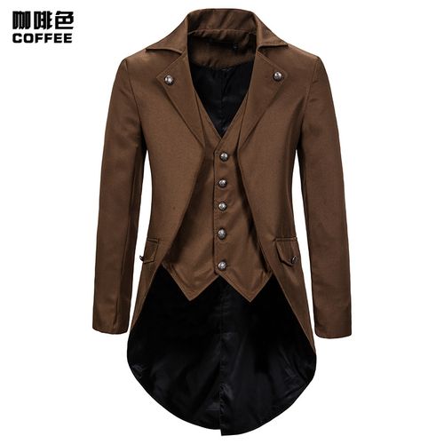 Fashion Gothic Victorian Tailcoat Jacket Men Steampunk Medieval Cosplay Coffee Jumia Nigeria