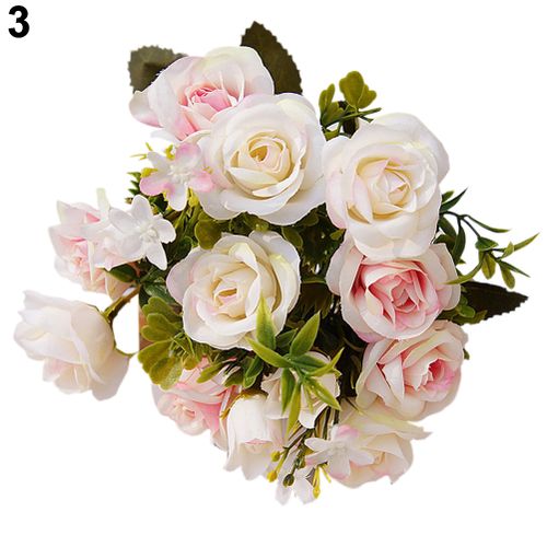 product_image_name-Generic-1 Bouquet 15 Heads European Style Artificial Royal Rose Home Room Decor Flowers-Light Pink-1