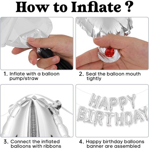 product_image_name-Generic-Large Silver Happy Birthday Letters Foil Balloons For Party Decorations & Supplies-, Birthday Supplies, Pairs well with Banners, Curtains, Streamers, Ribbons, Tassels-3