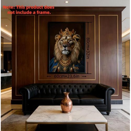 product_image_name-Generic-Black and gold abstract lion canvas painting - Lion King crown decorative painting-Self-adhesive home decoration wall sticker mural & Murals-Stickie Art Canvas(Unframed) Printed Wall Art-2