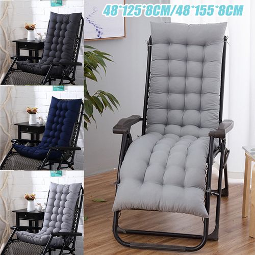 Generic 48x155x8cm Thicken Chair Cushion Mat Solid Office Chair Buttocks  Cushion Grey 48x125x8cm