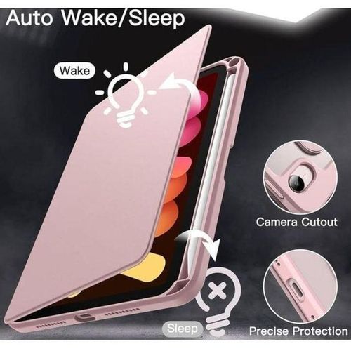Generic Leather flip case for iPad a17 pro/ iPad mini 6/ iPad mini 7 (8.3 inch) - pink - image 2