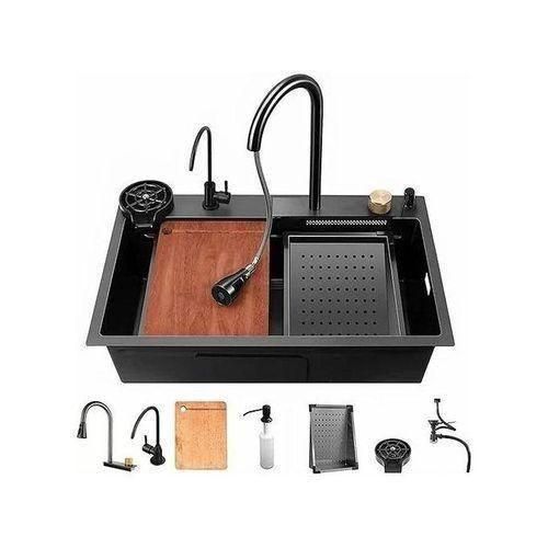 Generic Multifunctional Smart Kitchen Sink Single Bowl Black