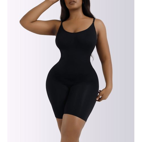 Black Plus Size Shapewear Bodysuit Adjustable Straps Seamless