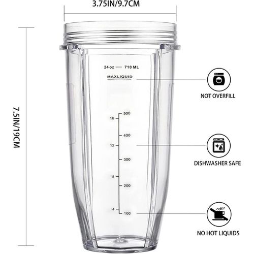 Replacement 24oz Blender Cup For Ninja BN401 BN751 BN801 BN800 BL450 BL456  BL480 Foodi SS401 SS101 T…See more Replacement 24oz Blender Cup For Ninja