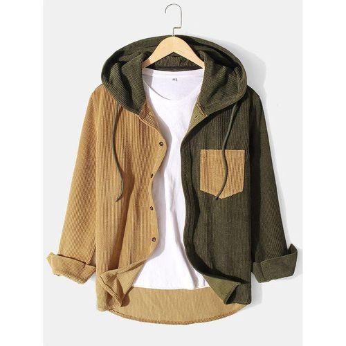 product_image_name-Fashion-Custom-Made Green And Cream Corduroy Shirt Only-1