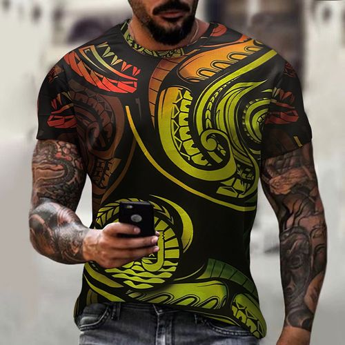 Fashion Men's T-Shirts Vintage Print 3d T-shirt Summer Male Shirt ...