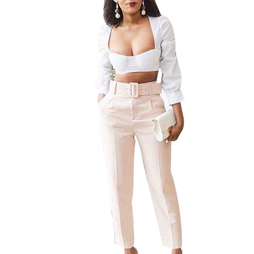 Fashion Spring Autumn Elegant Formal High Waist Pants Women Skinny Office  Hot Pants