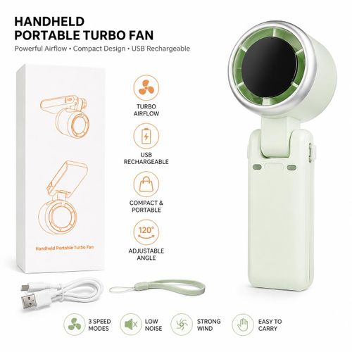 Generic USB Rechargeable Mini Cooling Fan - Handheld Portable Turbo Fan