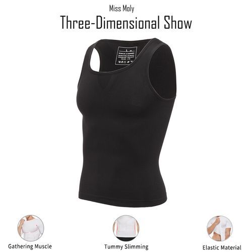 Men Compression Shirt Slimming Body Shaper Vest Tummy Control