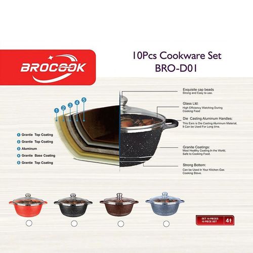 product_image_name-BROCOOK-10Pcs Die-Cast Non-Stick Granite Cookware Set with Glass Lids-7