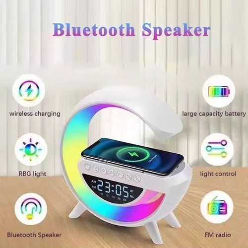 Generic Bt Bluetooth Speaker with built-in LED Display, Wireless Charging & Alarm Clock