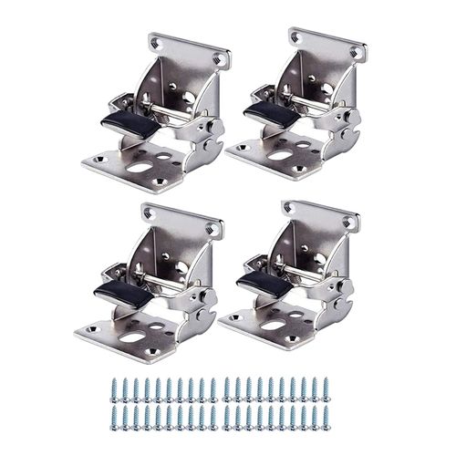 Generic 4 Pcs Foldable Bracket-Folding Foot Hinge Bracket, Self-Locking  Hinge Hardware With Screw Lock Extension For Table Legs