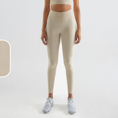 Generic 35 Colors Yoga Pants High Waist Seamless Leggings Sport Women  Fitness Gym Leggings With Pocket(#Almond Cream)