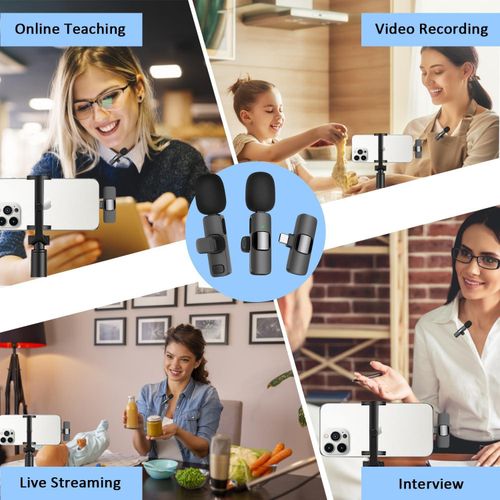 product_image_name-Generic-K9 Dual Wireless Lapel Microphone. Lavalier Mic for TYPE-C Android and IOS Phones.-6