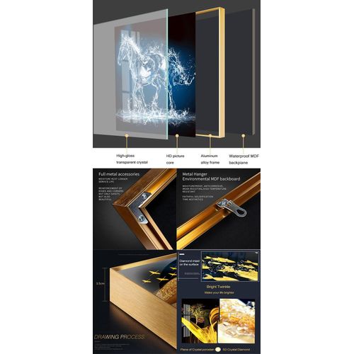 product_image_name-Generic- Luxury Decorative Wall Painting Crystal Silent Art Clock 1 Reindeer-2