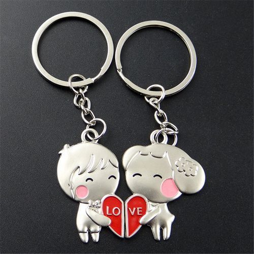 Personalized Matching Keyrings For Couples: Anniversary, Valentine's Day Gift (2 Pcs