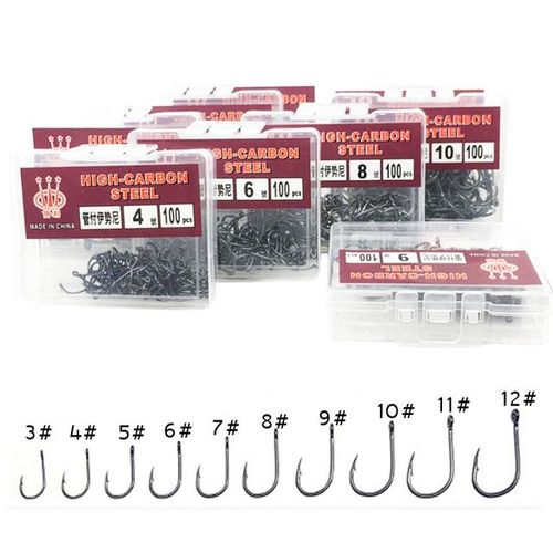 Generic 100pcs Fishing Hooks Freshwater High Strength Carbon Steel