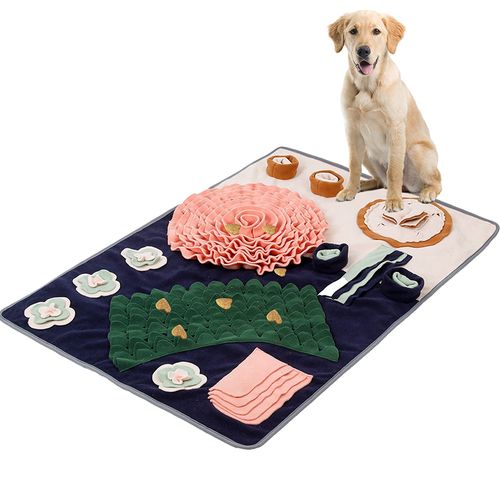 Dog Snuffle Mat Interactive Puzzle Foraging Feeding Pad Squeak