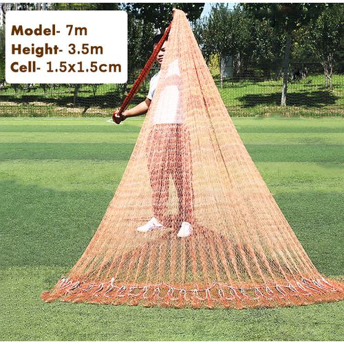 Generic Fishing Cast Net Multifilament Line Traditional Net With Steel  Pendant Weight Throwing Fish Net