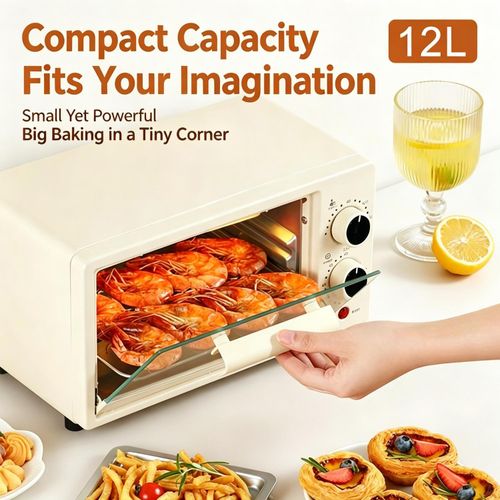 Generic Electric Oven 12L Stainless Steel Interior Compact Countertop with Timer Temperature Control for Dorm Apartment - image 5