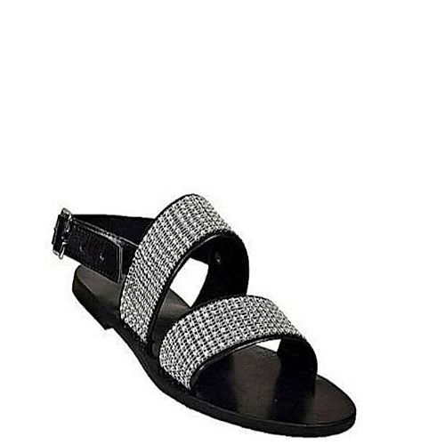 product_image_name-Fashion-Men's Unique Leather Glitter Sandals-1