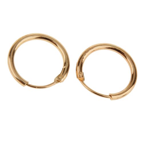 14K Gold Endless Hoops Pair