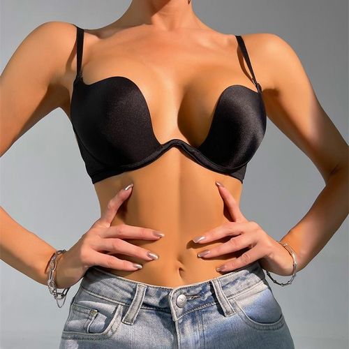 product_image_name-Fashion-SEXY U shaped INVISIBLE BACK STRAP Thin Cup Bra ( A/B Cup)-3