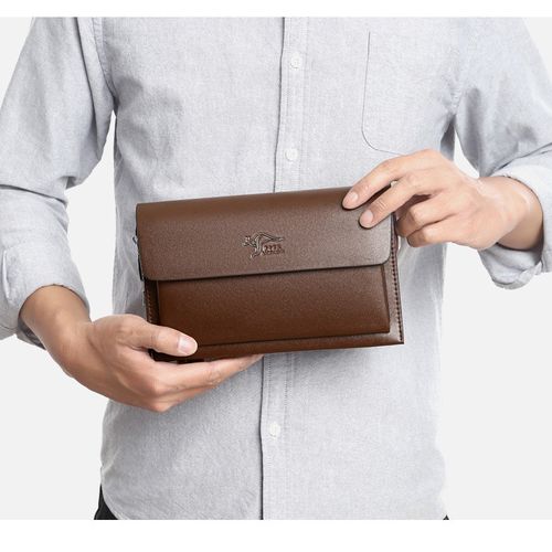 Contacts Men Leather Clutch Bag Wallet Organizer Business With Combination  Lock