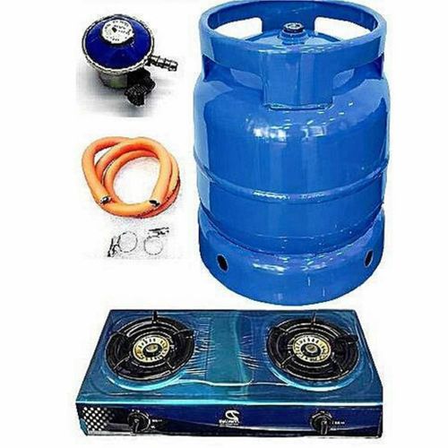 product_image_name-Generic-6kg Gas Cylinder + Stainless Gas Cooker + Gas clips + Meter Regulator + Hose Complete-1