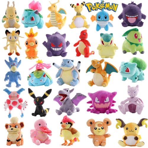 Novo pokemon mega evolução plush pikachu gengar brinquedo de pelúcia  brilhante charizard x & y blastoise lucario presente de natal para crianças  - AliExpress