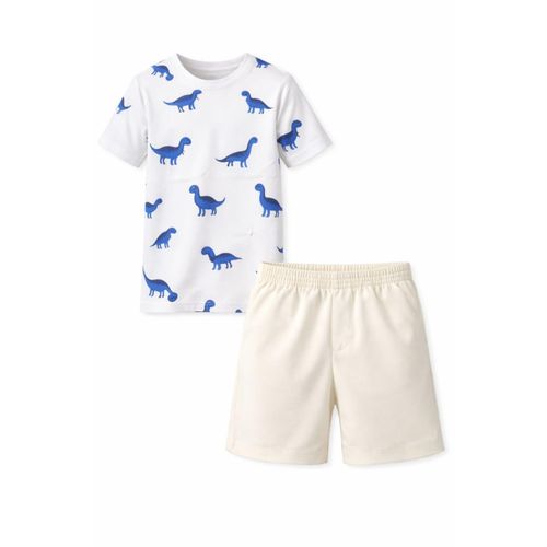Fashion Blue Dino Roar Tee and Shorts Set - image 2