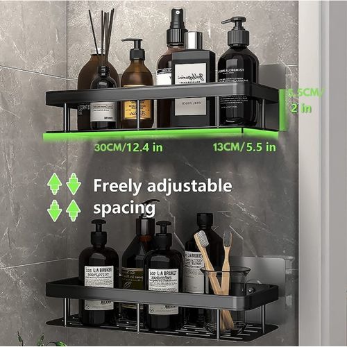 product_image_name-Generic-Bathroom Storage Rack, Single Layer Toiletries Storage Rack - Black-2