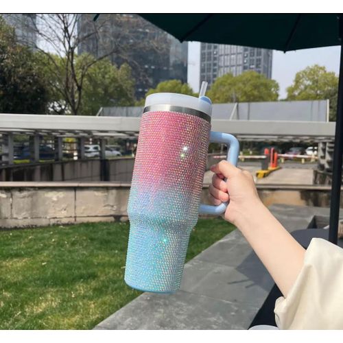 product_image_name-Stanley-40oz Ombre Bling Quencher H2.0 Flip Straw Stainless Steel Mug + Free Straw Cover-1