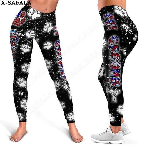 Generic Dog Style Grooming Salon Pet Groommer Hairdresser Legging 3d Print  Women Yoga Pants Girl Leggings Summer Sports Fitness Wear-20