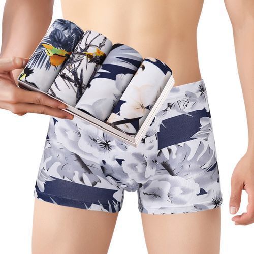 Fashion 4pcs Men's Underwear Boxer Briefs Fashion Casual Classic Style  Underpants