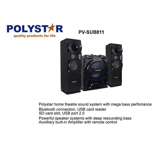 Polystar 2.1 Channel Mega Bass Performance USB/SD Card Decoder Sound System