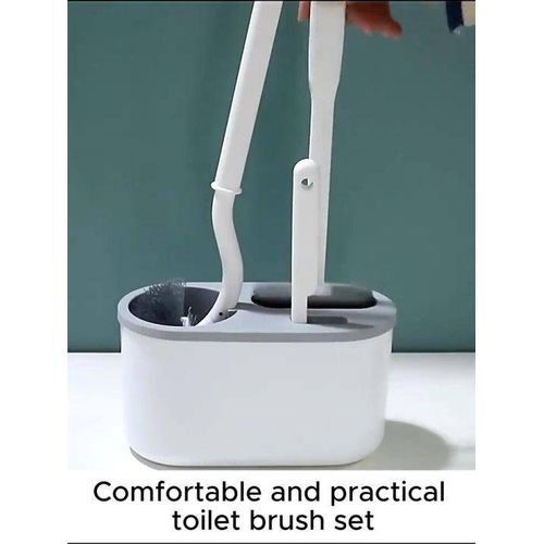 Generic 3-in-1 Toilet Brush Set With Hollow Bottom And Soft