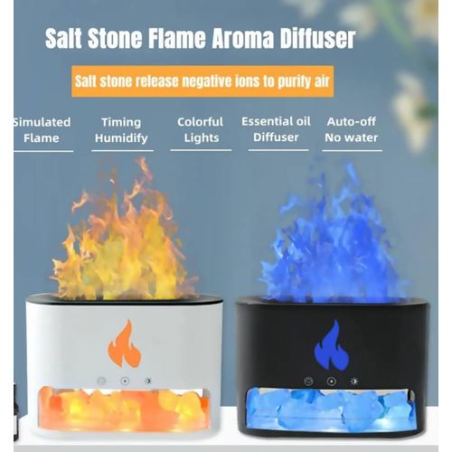Generic Salt Stone Flame Effect Essential Oil Aroma Diffuser And Humidifier