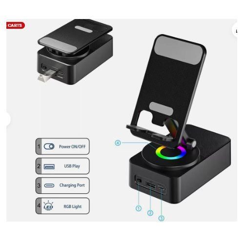 Generic 3 In 1 Bluetooth Audio, PowerBank Bracket Phone Holder HiFi Speaker Mount Tablet - image 2