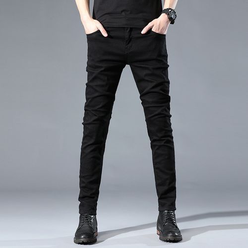 Fashion Luxury Plain Black Jeans For Men