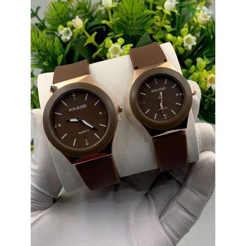 product_image_name-Fashion-Elegant Unique Couples Elastic Wrist Watch - Brown-1