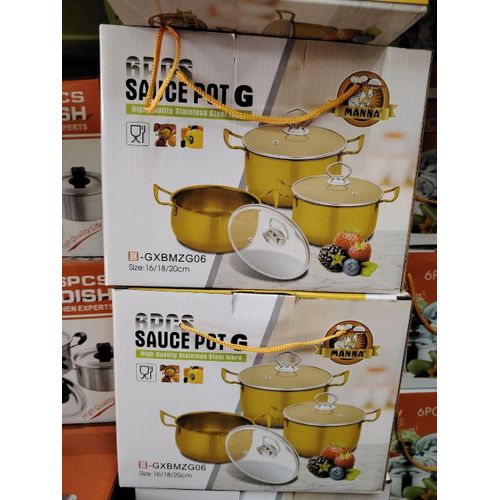 Generic 3 set gold sauce pot
